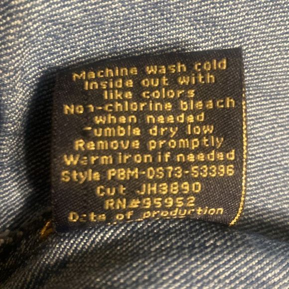 British Khaki Blue Jean Button Up Jacket Size Large - Picture 5 of 5